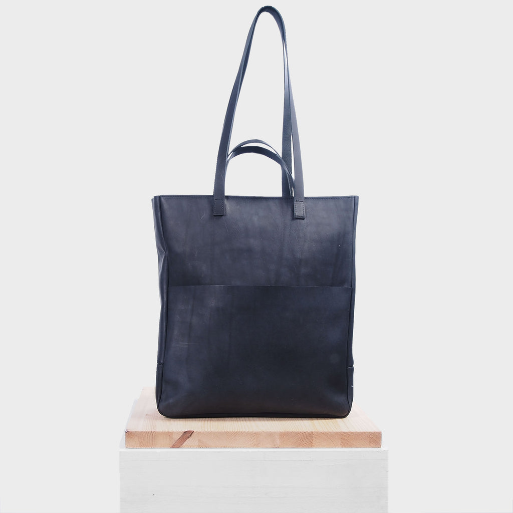 leren tas grijs maatwerk shopper Christa monsak leer atelier